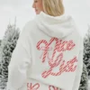 Oversized Candy Cane Graphic Hoodie Oversized Candy Cane Graphic Hoodie
