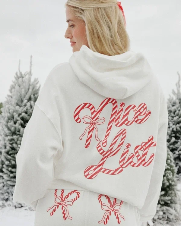Oversized Candy Cane Graphic Hoodie Oversized Candy Cane Graphic Hoodie