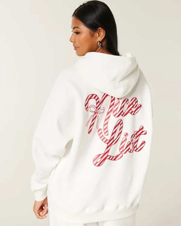 Oversized Candy Cane Graphic Hoodie Oversized Candy Cane Graphic Hoodie