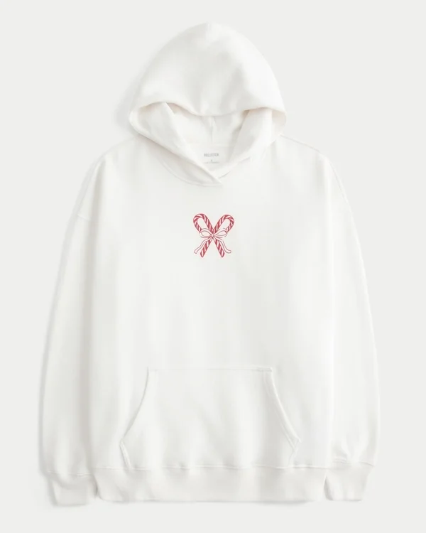 Oversized Candy Cane Graphic Hoodie Oversized Candy Cane Graphic Hoodie