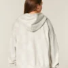 Oversized Doe Print Zip-Up Hoodie