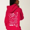 Oversized Glitter Print Sugar Graphic Hoodie Oversized Glitter Print Sugar Graphic Hoodie