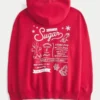 Oversized Glitter Print Sugar Graphic Hoodie Oversized Glitter Print Sugar Graphic Hoodie