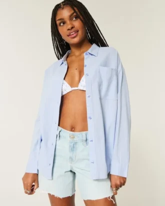 Oversized Linen-Blend Shirt