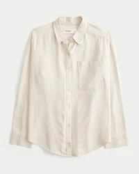 Oversized Linen-Blend Shirt