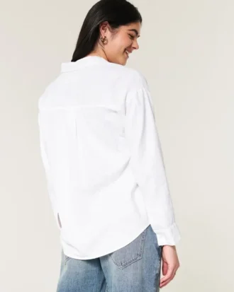 Oversized Linen-Blend Shirt