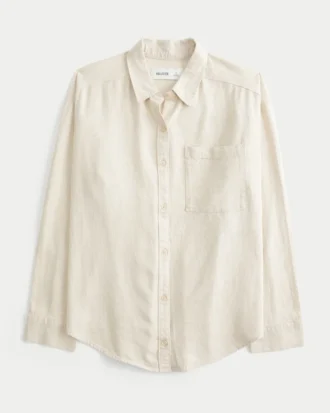 Oversized Linen-Blend Shirt