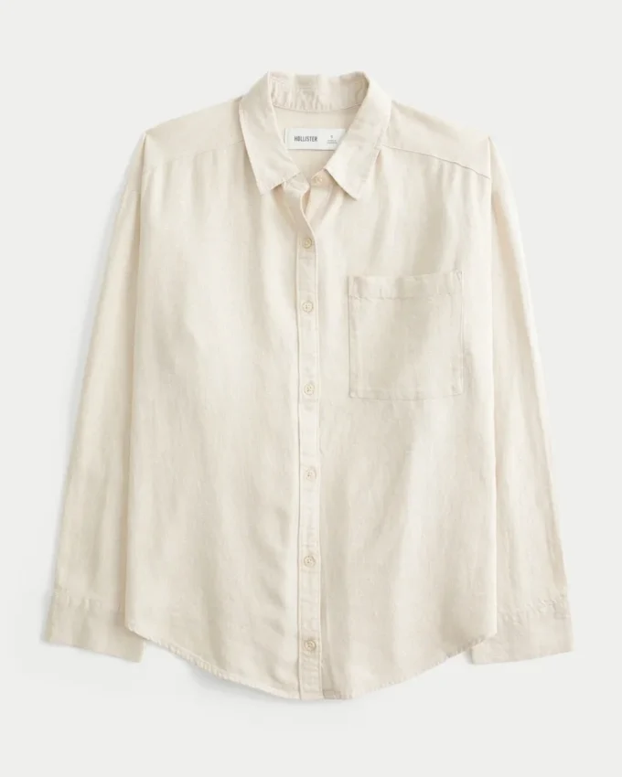 Oversized Linen-Blend Shirt