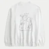 Oversized Mock-Neck Bear Graphic Sweatshirt Oversized Mock-Neck Bear Graphic Sweatshirt