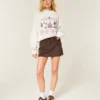Oversized Mock-Neck Puff Print Winter Graphic Sweatshirt Oversized Mock-Neck Puff Print Winter Graphic Sweatshirt