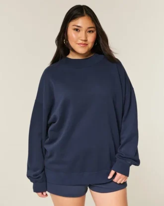 Oversized Mock-Neck Sweatshirt Oversized Mock-Neck Sweatshirt