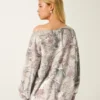 Oversized Off-the-Shoulder Camo Sweatshirt