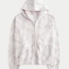 Oversized Pink Camo Zip-Up Hoodie
