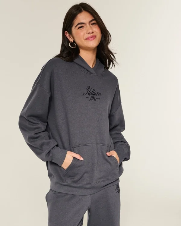 Oversized Sparkle Logo Graphic Hoodie Oversized Sparkle Logo Graphic Hoodie