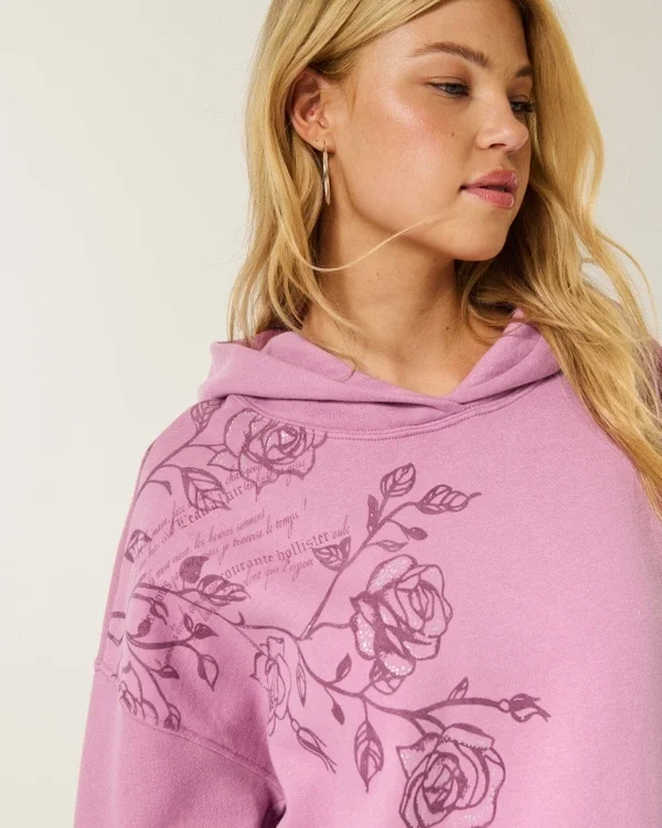 Oversized Sparkle Logo Graphic Hoodie Oversized Sparkle Logo Graphic Hoodie