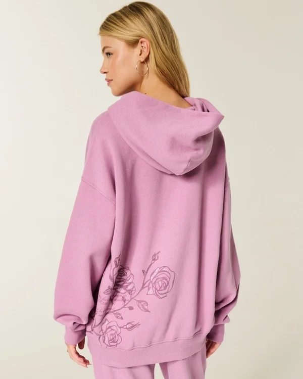 Oversized Sparkle Logo Graphic Hoodie Oversized Sparkle Logo Graphic Hoodie