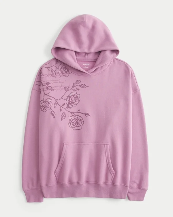 Oversized Sparkle Logo Graphic Hoodie Oversized Sparkle Logo Graphic Hoodie