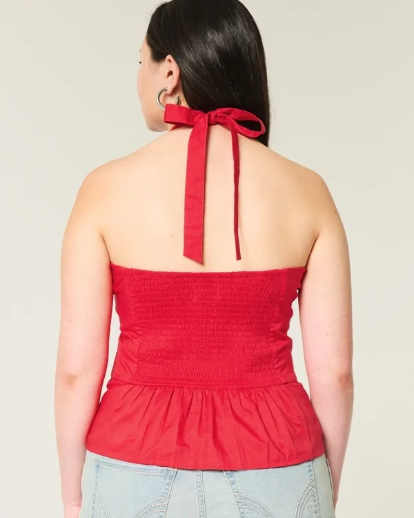 Pleated Open-Back Halter Top Pleated Open-Back Halter Top