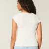 Pointelle Square-Neck Top