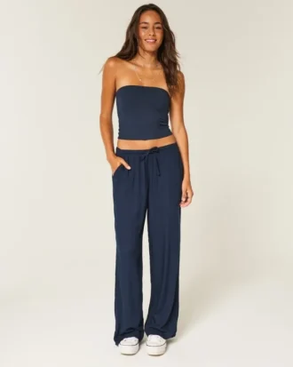 Pull-On Slub Pants