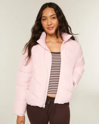 Quilted Heart Zip-Up Puffer Jacket Quilted Heart Zip-Up Puffer Jacket