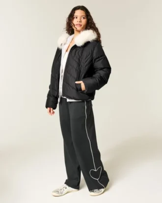 Quilted Heart Zip-Up Puffer Jacket Quilted Heart Zip-Up Puffer Jacket