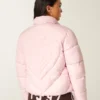 Quilted Heart Zip-Up Puffer Jacket