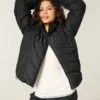 Quilted Heart Zip-Up Puffer Jacket