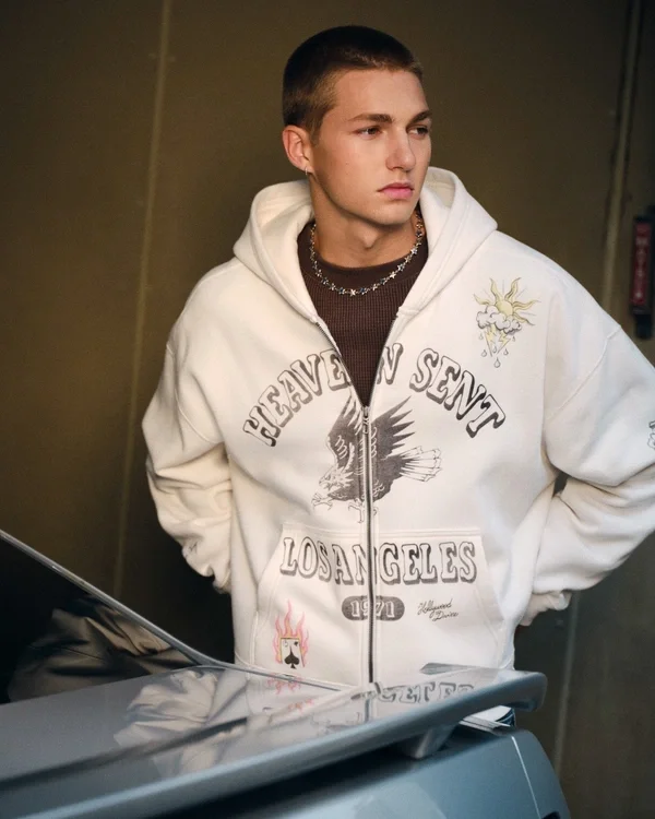 Rectangle Fit Los Angeles Graphic Zip-Up Hoodie Rectangle Fit Los Angeles Graphic Zip-Up Hoodie