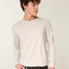 Relaxed Long-Sleeve Cotton Crew T-Shirt