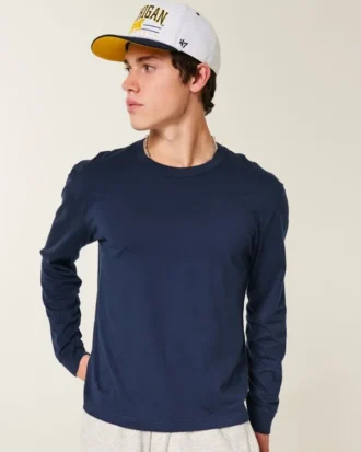 Relaxed Long-Sleeve Cotton Crew T-Shirt