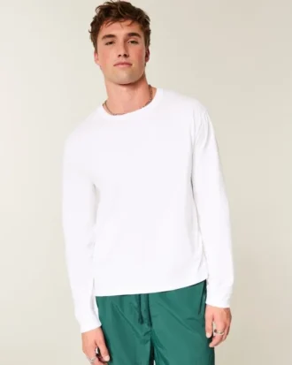 Relaxed Long-Sleeve Cotton Crew T-Shirt