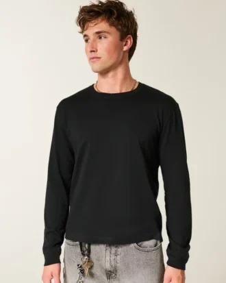 Relaxed Long-Sleeve Cotton Crew T-Shirt