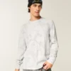 Relaxed Long-Sleeve Thermal Crew Camo T-Shirt