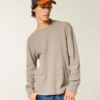 Relaxed Long-Sleeve Thermal Crew T-Shirt