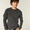 Relaxed Long-Sleeve Thermal Crew T-Shirt