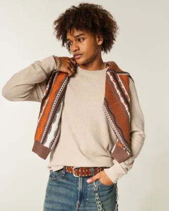 Relaxed Long-Sleeve Thermal Crew T-Shirt