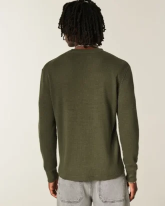 Relaxed Long-Sleeve Thermal Crew T-Shirt