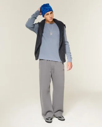 Relaxed Long-Sleeve Thermal Crew T-Shirt