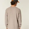 Relaxed Long-Sleeve Thermal Crew T-Shirt