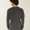 Relaxed Long-Sleeve Thermal Crew T-Shirt