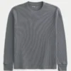 Relaxed Long-Sleeve Thermal Crew T-Shirt