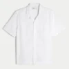 Relaxed Short-Sleeve Button-Through Shirt