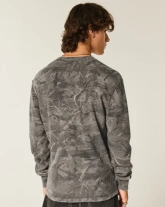 Relaxed Thermal Long-Sleeve Camo Crew Shirt