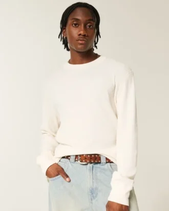 Relaxed Thermal Long-Sleeve Crew Shirt