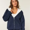 Reversible Faux Fur-Lined Fleece Zip-Up Hoodie Reversible Faux Fur-Lined Fleece Zip-Up Hoodie
