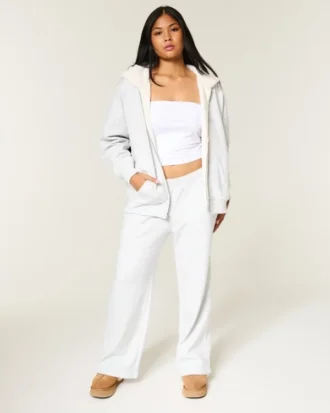 Reversible Faux Fur-Lined Fleece Zip-Up Hoodie