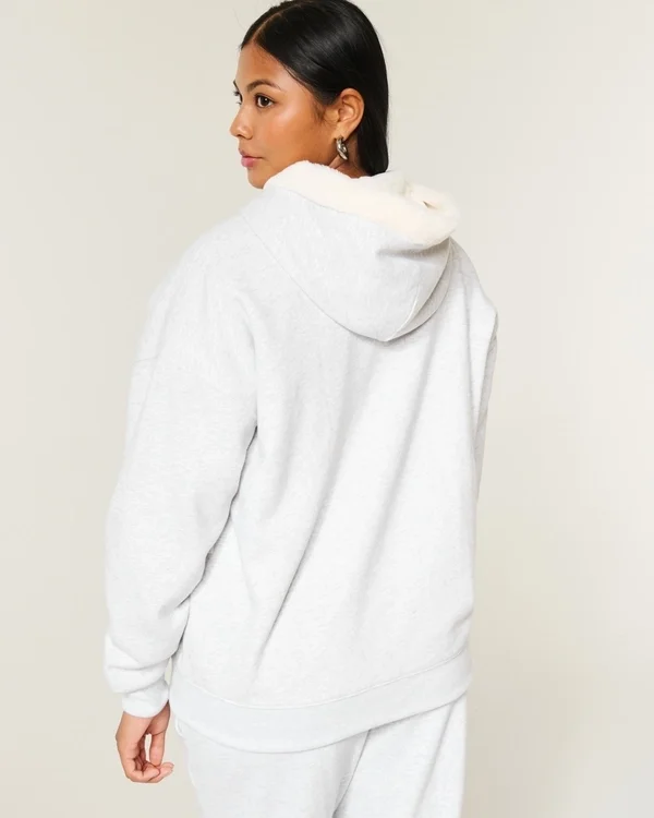 Reversible Faux Fur-Lined Fleece Zip-Up Hoodie Reversible Faux Fur-Lined Fleece Zip-Up Hoodie