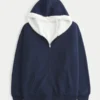 Reversible Faux Fur-Lined Fleece Zip-Up Hoodie Reversible Faux Fur-Lined Fleece Zip-Up Hoodie