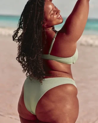 Ribbed High-Leg Cheekiest Bikini Bottom